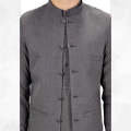 Charcoal Grey Men's Kameez Shalwar with Waistcoat (RJ-KSW127). 