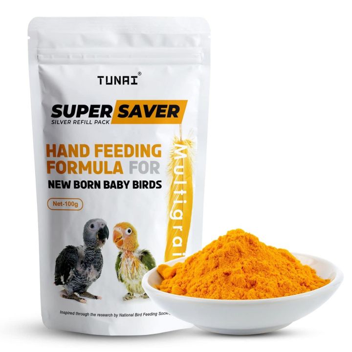 Tunai Super Saver Hand Feeding Formula for All New Born Baby Birds | 300g | Essential for Your Petslife - Rich Content of Calcium and Protein, Suitable for All Birds
