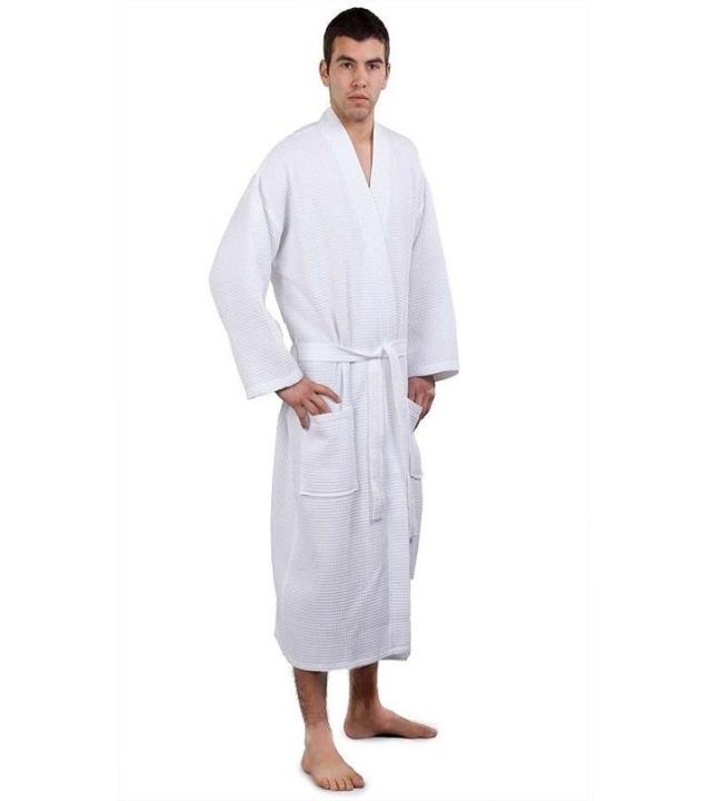 White Towel Bath Robe For Men