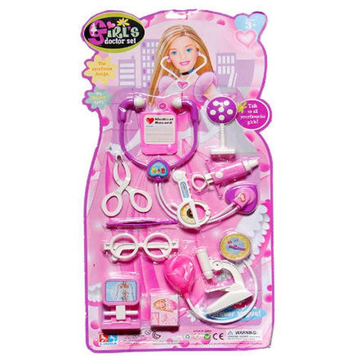 Kids Doctor Set Toy for Girls Pretend Play Medical Equipment Role-play Educational Dollhouse Accessories