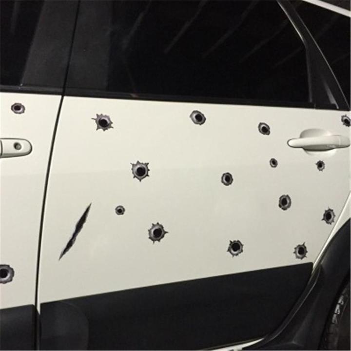 Vehicle Simulation DIY Funny Car Stickers 3D Bullet Hole Car Styling Motorcycle Scratch Mark Car Stickers Decals