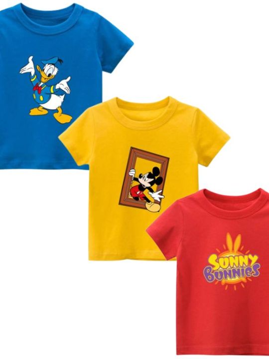Pack%20of%203%20Printed%20Half%20Sleeve%20Tshirts%20for%20Kids%20(Blue%20Donald,%20Yellow%20Mickey%20Window,%20Red%20Sunny)%20-%20Image%203