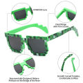 Thug Life Sunglasses Minecraft 8 Bit Pixelated Mosaic Gamer Photo Props Glasses for Adults Party. 