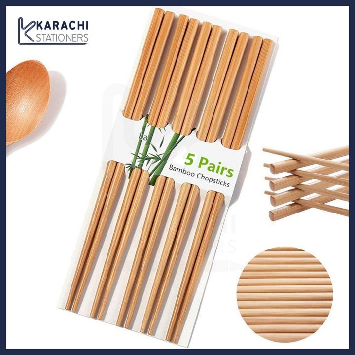 Bamboo Chopsticks Reusable Natural wood Chop Sticks