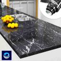 Self Adhesive Laminating Sheet for Kitchen 60x200cm - Self Adhesive Wallpaper for Room- Black and White Marble Sheet for Kitchen - Heat and Oil Resistant - Home Decoration Items. 