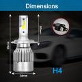 C6 H4 LED Car Headlight LED 36W 3800LM TOTAL 7600LM PAIR ,  2PCS C6 Original LED Headlight COB Car Bulbs Auto Headlamp Fog Lamp H4. 
