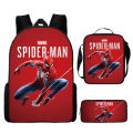 Spider-Man backpack three-piece set for elementary school students cartoon school bag, boys' backpack, superman model Spider-Man Batman. 