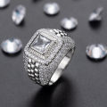 Mens Hip Hop Ring Iced Solitaire Personalised Turkish Jewelry Dropshipping CZ Punky Rappers Ring Star CLASSIC Alloy Zircon. 