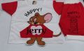 T-Shirt And Short Pant Jerry Cartoon Character For Kids Baby Boys And Girls Round Neck Short Sleeves Tee Tops Clothes Sets Dresses Outfit, Summer Friendly Fabric. 