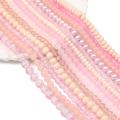 Pink Color Crystal Glass Beads Loose Space Beads for Bracelet Necklace DIY Jewelry Craft Making Accessories. 