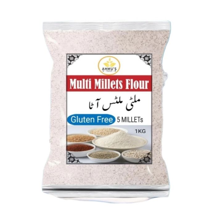 Multi Millets Flour ,5 Positive Millets Flour, Gluten Free l 1KG pack for Diabetes, Diet, IBS, And Healthy Flour