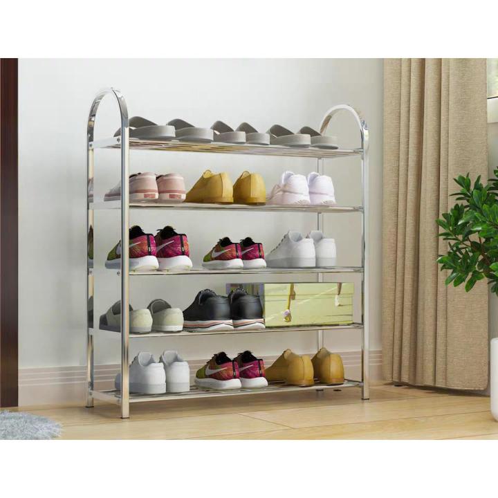 SI Stainless Steel Shoe Rack Shoe Organizer Storage Shelf 3, 4, 5 and 6 Tiers / Layers for Bedroom Hallway Entryway, for Boots/High Heels/Slippers - swad internationals