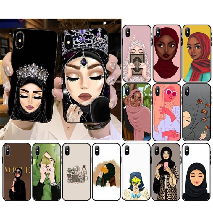 1 Cartoon Hijab Aesthetic Muslim Girl Phone Case For Iphone 13 Pro Max 12 11 Pro XS MAX XR 8 7 Plus X 12Mini