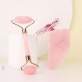 original marble Jade Roller For Face, Rose Quartz Roller and Gua Sha Facial Tool Set - Face Roller. 