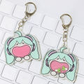 Dynamic Shakeable Hatsune Miku Keychain Eating Green Onion Keyring Pendant Gifts MJ. 