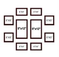 Set of 10 Collage Photo Frames (4x6, 5x5, 5x12 Inch) Black Wall Decor. 