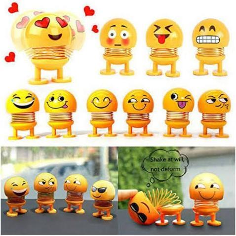 Mini Smiling Face Emoji Spring Doll Pack of Six