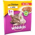 Whiskas 1+ Adult Cat Wet Food, Chicken In Jelly, Pack of 3 Chicken Sachets, 85gm Each. 