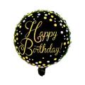 Black Happy Birthday Fancy Decoration Set With Banner , Balloons , Birthday Candles & Special Foil Balloons. 