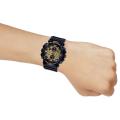 Casio G Shock Gold Color Dial Analog-Digital Led Light World Time Multi-Function Black Resin Band Watch-GA-140GB-1A1DR. 