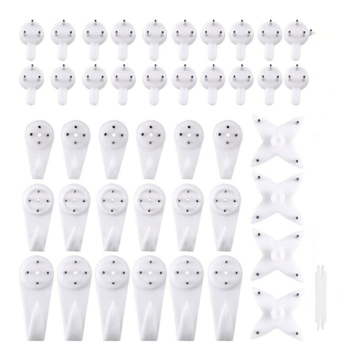 105 Pack Picture Hangers for Hard Wall Concrete Wall Hanging Photo Frames Drywall Hook Art Painting Display Hangers Clock Wedding Photos Hanging Hardware Kit for Home Office