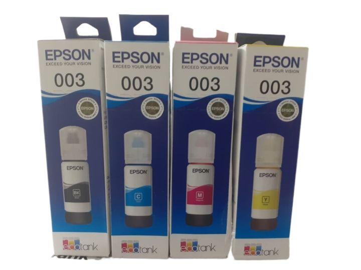 Epson 003 Original Ink Bottle set(Black/Cyan/Yellow/Magenta)(L3110/L3150/L3250 Printer)