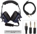 Aviation Headset, Pilot Headset, General 3.5mm Dual Plug Noise Cancelling Headset Blue. 