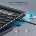 Victsing USB Wireless Keyboard, Dual Mode Bluetooth Keyboard with Integrated Holder for iOS, Mac, Windows and Android. 