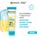 Garnier Fast Clear Facewash For Acne Prone Skin 50ml. 