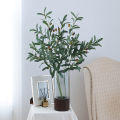Artificial Green Leaf No Watering Faux Ten Forked Olive Branches Stems Decor. 