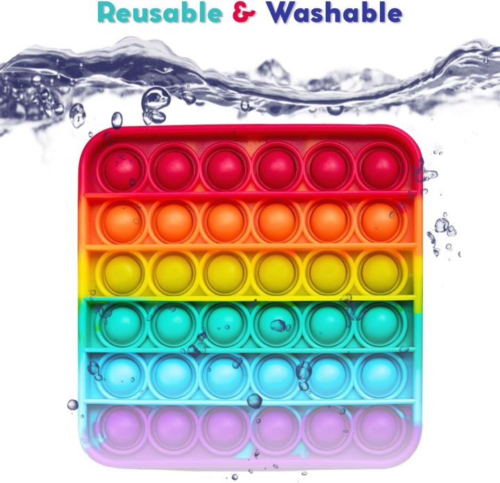 Solid Color Pop Its Big Size Push Pop-it Rainbow Color 100 Pops Pop-it For Stress Relief ...