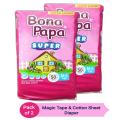 Bona Papa SUPER Baby Diaper Medium Size - Pack of 2 - 50pcs Each (MagicTape). 