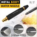 REFLECTIONZ TRADERS ™ Metal Body High Pressure Water Hose Nozzle | Durable Adjustable Water Spray Nozzle | Garden Hose Nozzle for Lawn & Garden | Car Washing & Bike Cleaning Water Nozzle | Versatile Nozzle for Outdoor Cleaning. 