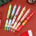 [Random Color] Christmas Themed Gel Pens 0.5mm Black Signature Pens  /Lovely  Cartoon Stationeries Gel Pens /Writing Stationery Office School Supplies. 
