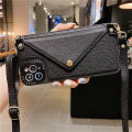 【BeginnerBer】Wallet Shoulder Strap Phone Case for iPhone 15 15Pro Max 14 Plus 13 Pro 12 11 Chain Lady Leather Card Pocket Lanyard Back cover. 