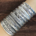 Retro Opening  Bracelet Jewelry Vintage Tibetan Silver Totem Carved Bangle Cuff Moyao. 