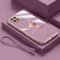 Maitus for Xiaomi Redmi 10A/Redmi 9C Back Cover with Lanyard Luxury 6D Plating Stylish Maple Leaf Style Phone Case Soft Silicone Square Frame Mobile Cases Cover Pouch. 
