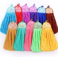 Soft Plush Hanging Towel - Absorbent Hand Towel for Bath, Kitchen, and Bathroom - Random Color. 