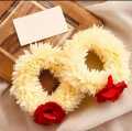 Artificial Gajra Flower kangan for Wedding Jewellery - girls / kids - White with Red Flower- Pack of 2. 