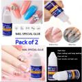 2 PCs Nail Glue Fast Drying Nail Adhesive Nail Decoration Nail Sticking Glue for Nail Art. 
