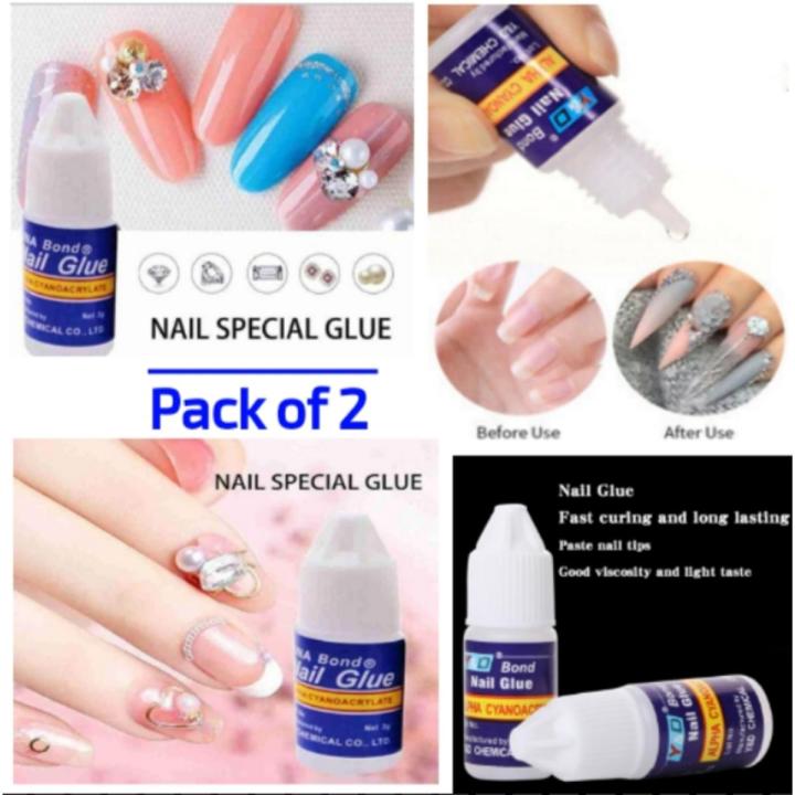 2 PCs Nail Glue Fast Drying Nail Adhesive Nail Decoration Nail Sticking Glue for Nail Art