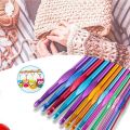 12 Sizes Multi-Color Aluminium Crochet Hooks Set (2mm - 10mm) - Choose Your Size for Knitting and Crochet. 