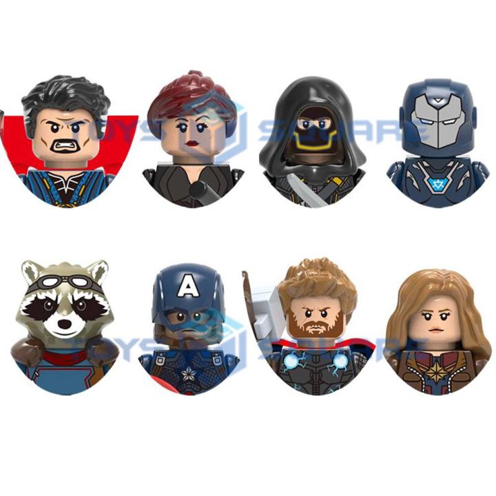 The Doctor Strange Black Widow Hawkeye Pepper Raccoon Captain Marvel America Thor Model Building Blocks MOC Bricks Set Gifts Toy