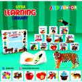Little Learning Library (12 In 1) | My First Learning Collection Library 12 In 1 | Wooden Books | Pre School Learning Books | ABC , Colors, Fruits , Birds , Animals , Shapes, 123. 
