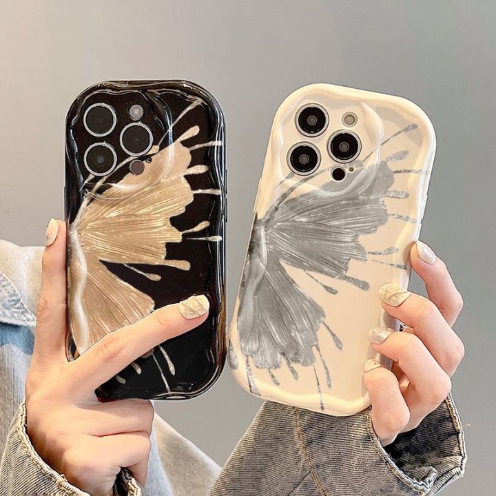 Casing Butterfly Phone Case For Realme Note 50 C53 C51 Cover Curly Wave Soft Silicone
