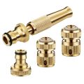 Brass Hose Fittings, 4-Piece. 