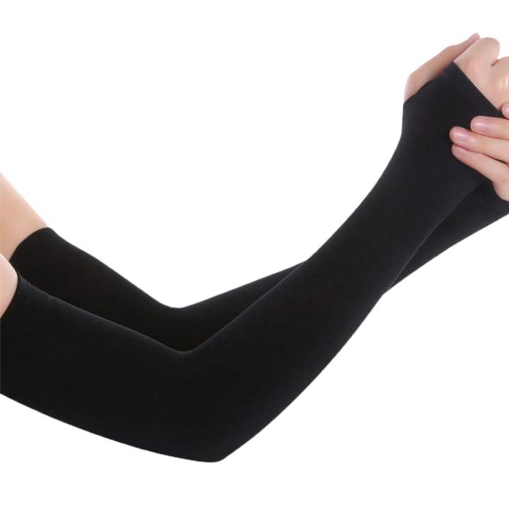 1 Pair Thumb Hole Arm Sleeves For Girls, Women /Arm Long Sleeves Best For Cycling Golf Running Driving Moisture Wicking Stretch and For Islamic Muslim hijab Girls, Women