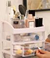 Makeup | Jewelry Storage Holder Box with 1/2 Big Drawer Layers, Transparent Design, Large Number of Items, Ideal for Displaying in the Organizer Or on a Dressing Table, Perfect for Organizing makeup on a Beauty Parlour Desktop. 