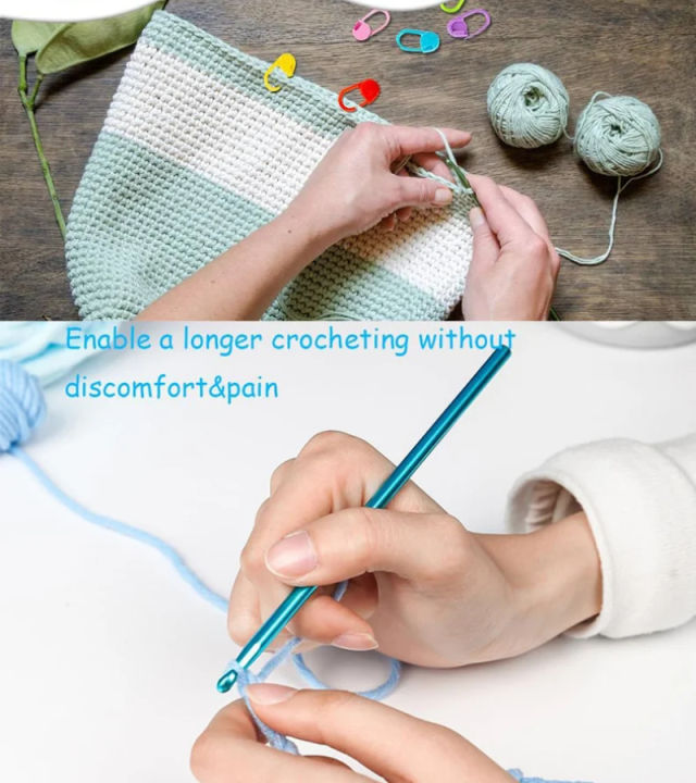 %E2%9A%A1%F0%9F%94%B9%E2%9A%A128%20Pcs%20Crochet%20Hooks%20Set%20Ergonomic%20Colorful%20Knitting%20Needles%20for%20Arthritic%20Hands%20with%20Stitch%20Markers%20&%20Large%20Eye%20Blunt%20Needles%E2%9A%A1%F0%9F%94%B9%E2%9A%A1%20-%20Image%207