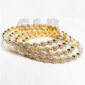 Set of 4 - Golden Metal Bangles Set For Women - Size 2:15. 